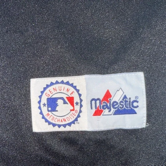Majestic Black Jersey with Blue and Orange Mets Logo - Picture 4 of 8